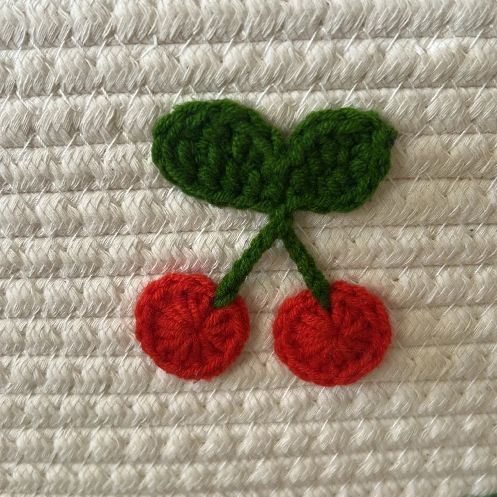 Cherry Embroidered White Tote Bag - Picture 3 of 5